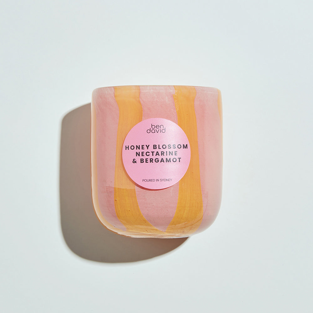 Candy stripe scented candle