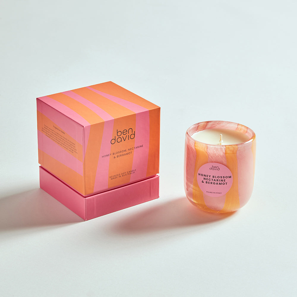 Candy stripe scented candle