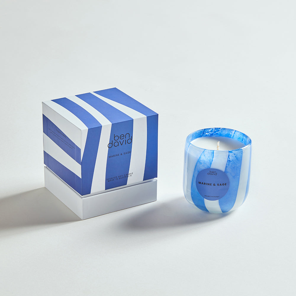 Candy stripe scented candle