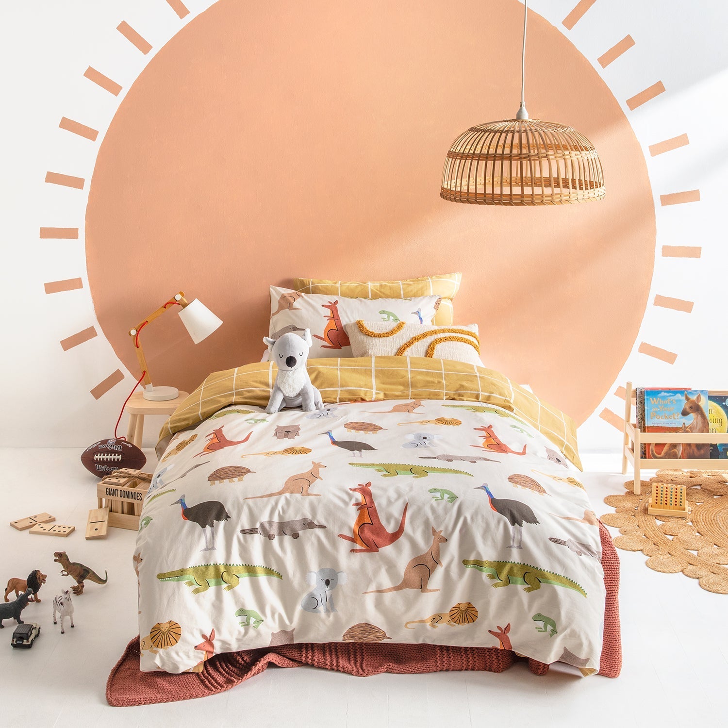 Little Legends Quilt Cover Set BED LINEN KAS KIDS Multi Single 140X210CM + 1PC 48X73CM