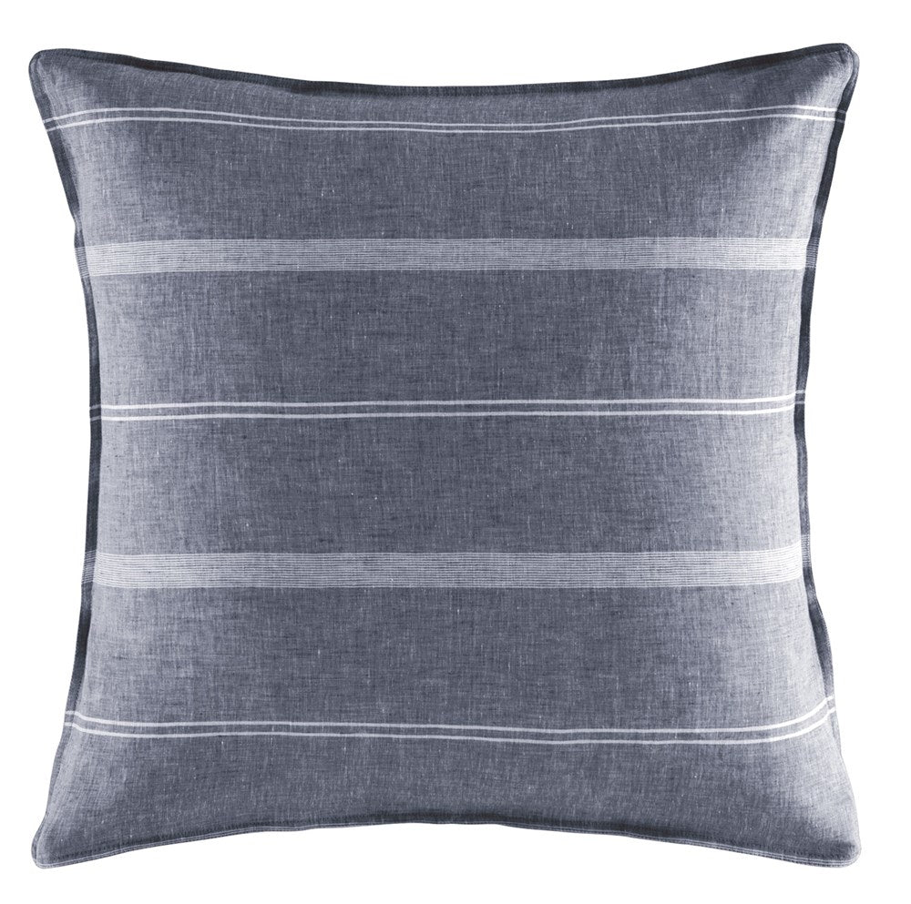 Balmoral Navy Euro Pillowcase EURO PILLOWCASE KAS AUSTRALIA Navy Square 65x65cm